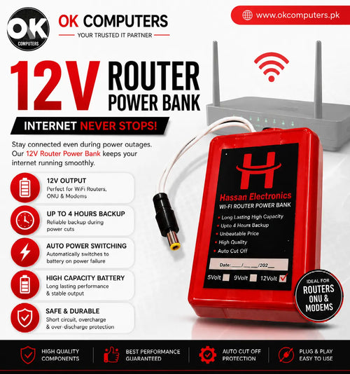 12V WiFi Router Power Bank front view